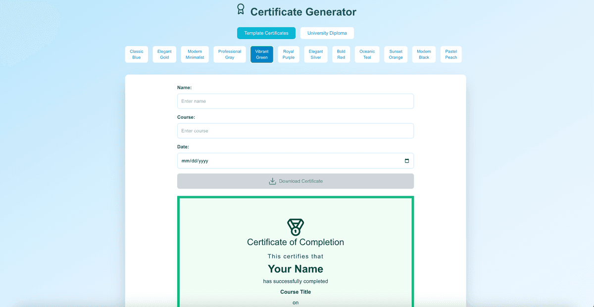 Certificate Generator